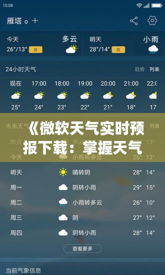 《微軟天氣實(shí)時(shí)預(yù)報(bào)下載：掌握天氣變化，出行無(wú)憂》