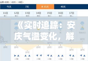 《實時追蹤：安慶氣溫變化，解碼城市溫度脈動》