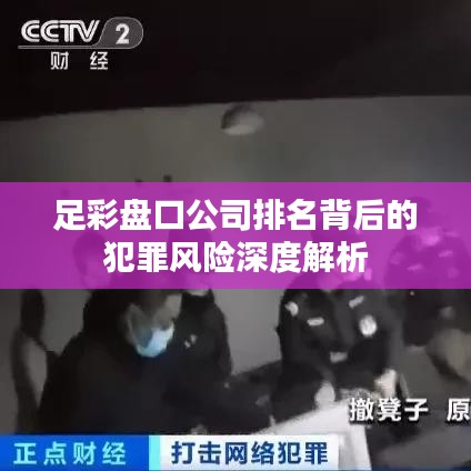 足彩盤口公司排名背后的犯罪風險深度解析