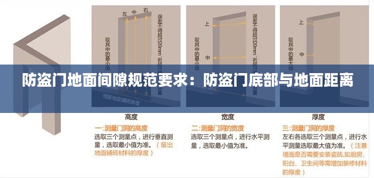 防盜門地面間隙規(guī)范要求：防盜門底部與地面距離 