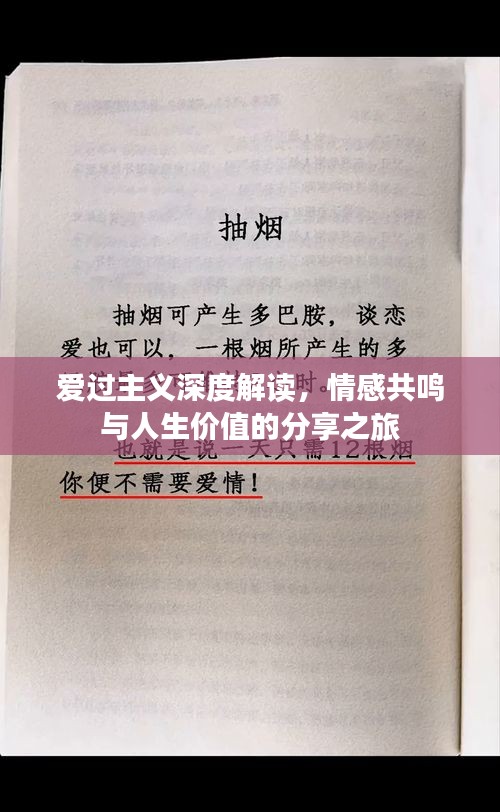 愛過主義深度解讀，情感共鳴與人生價值的分享之旅