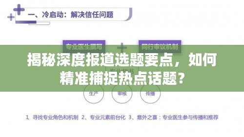 揭秘深度報道選題要點，如何精準捕捉熱點話題？