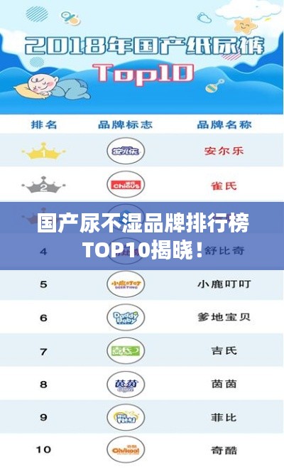 國產(chǎn)尿不濕品牌排行榜TOP10揭曉！