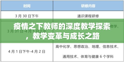 疫情之下教師的深度教學探索，教學變革與成長之路